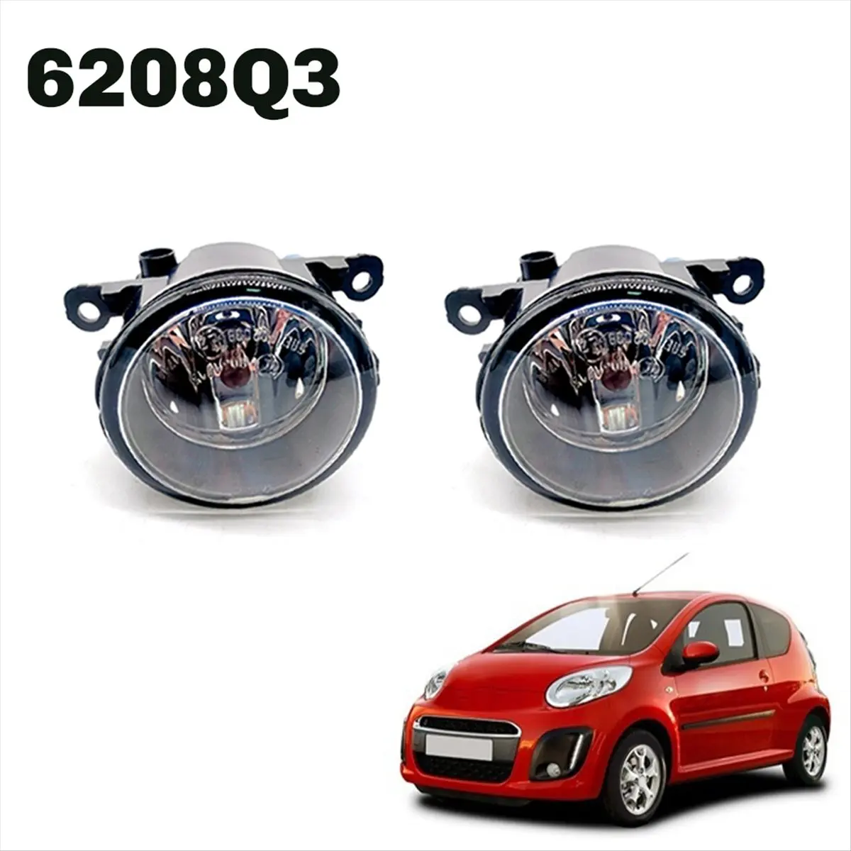 #80V 1 Pair Car Front Fog Lamp Light Without Bulb For Citroen Peugeot,6208Q3,(ABS)