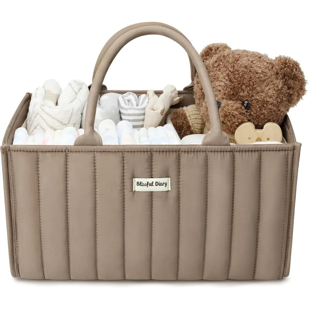 

Diaper Caddy Organizer Stylish Storage Basket for Newborn Essentials Nursery Station Gift Shower Registry Must Have