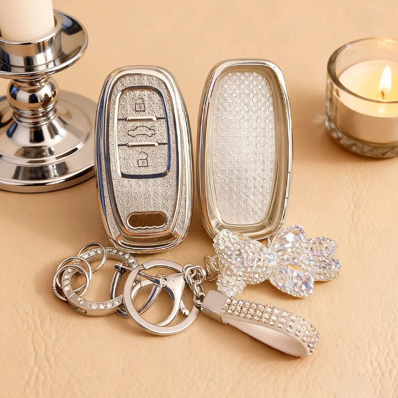 

White Diamond TPU for Audi A1 A3 8V A4 B8 B9 A5 A6 C7 A7 A8 Q3 Q5 Q7 S4 S6 S7 S8 R8 TT Remote Car Key Case Cover Fob Accessories