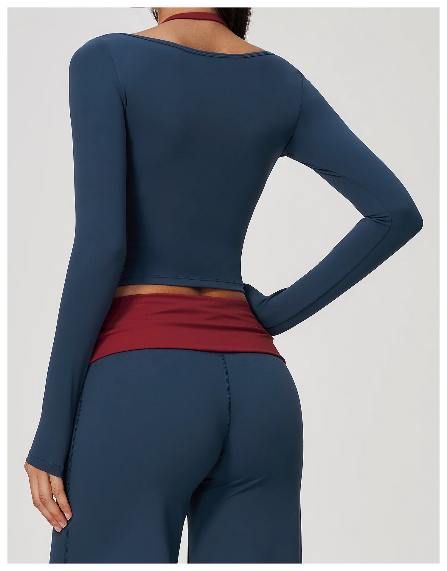 New Suspender, Neck Strap, Chest Cushion, Tight Waist, Quick Drying, Breathable Fitness Long Sleeved Top