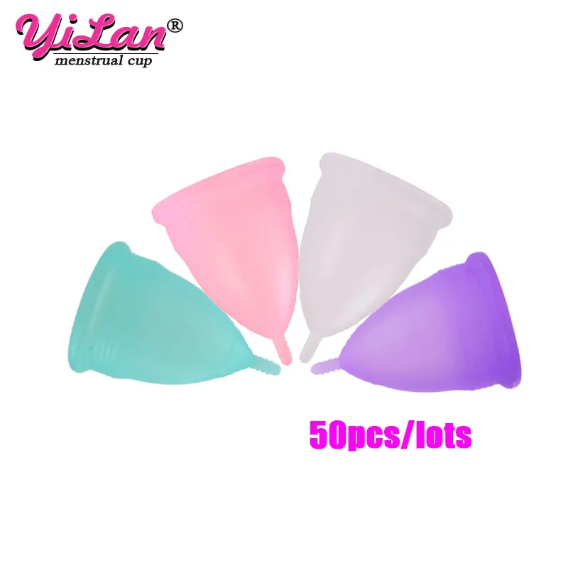 50pcs Wholesale Link Feminine Hygiene Menstrual Disc Medical Silicone Women Period Cup Reusable Menstruation Collector