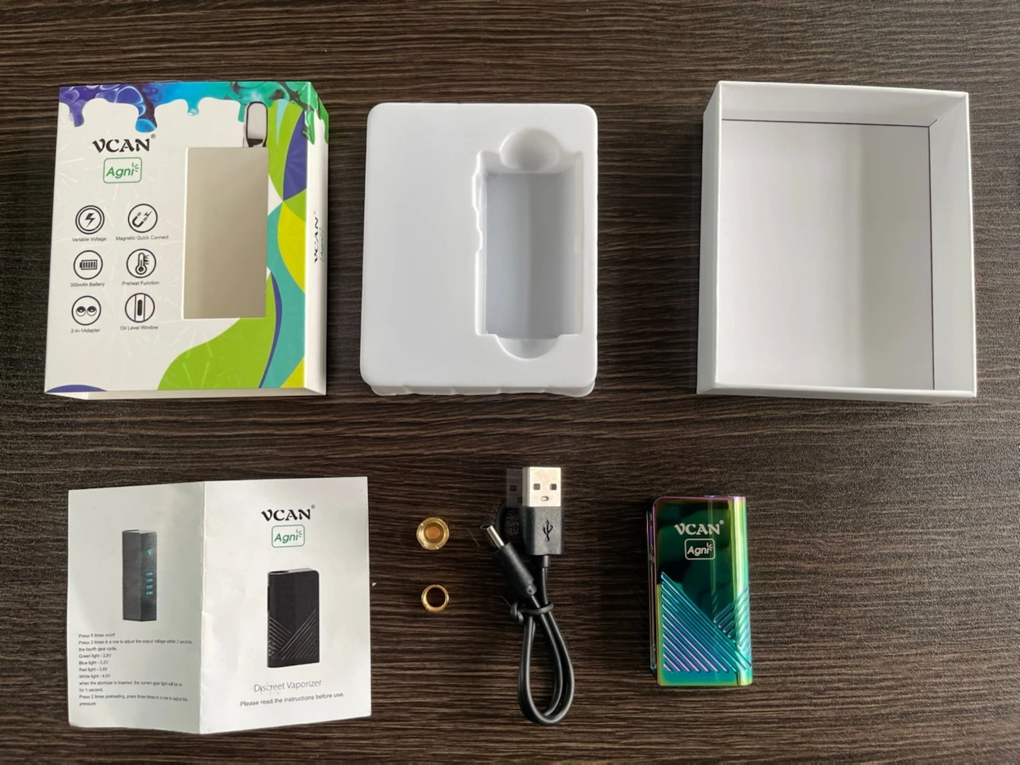 Ecpow Store 510 موضوع 350mah بطارية التسخين المسبق الجهد المتغير صالح خرطوشة CBD النفط السميك مع شاحن نوع C #6