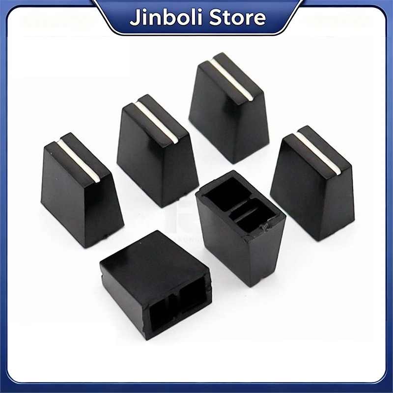 10PCS 13x8x13mm Black White Plastic Fader Knob Inner Hole 4mm Linear Slide Potentiometer Volume Mixer Fader Cap