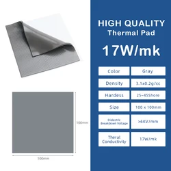 Factory Thermal Pad 100*100 17W/mk 21W/mk 0.5/1.0/2.0/2.5/3mm Video Card Silicone High Soft Termal Sheet for CPU GPU RTX3080 PS4