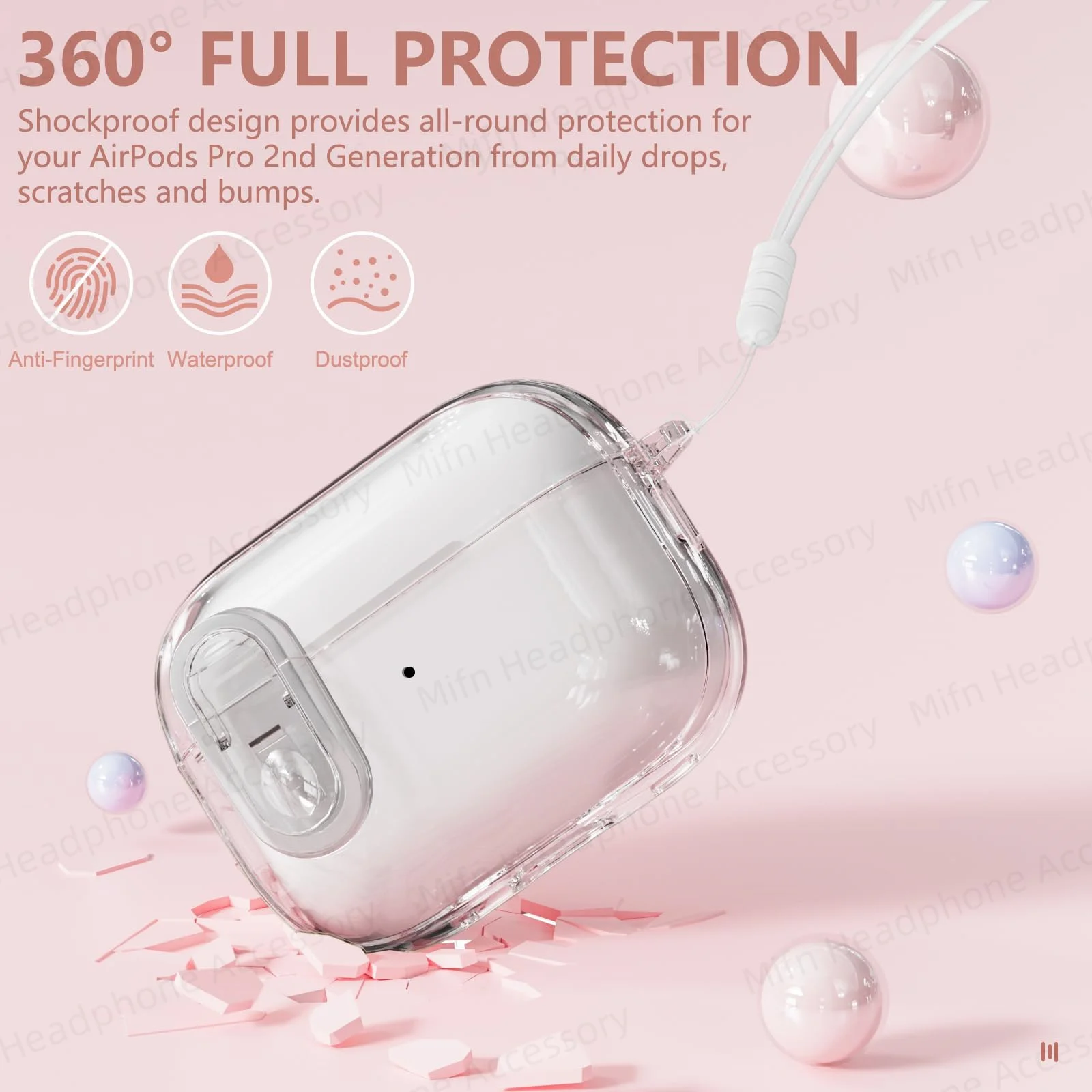 Transparent headphone case For AirPods Pro 2 USB C Funda Capa for AirPod Pro 1st Gen 2 3 Charging Case USB-C 2023 2022 2019 Case