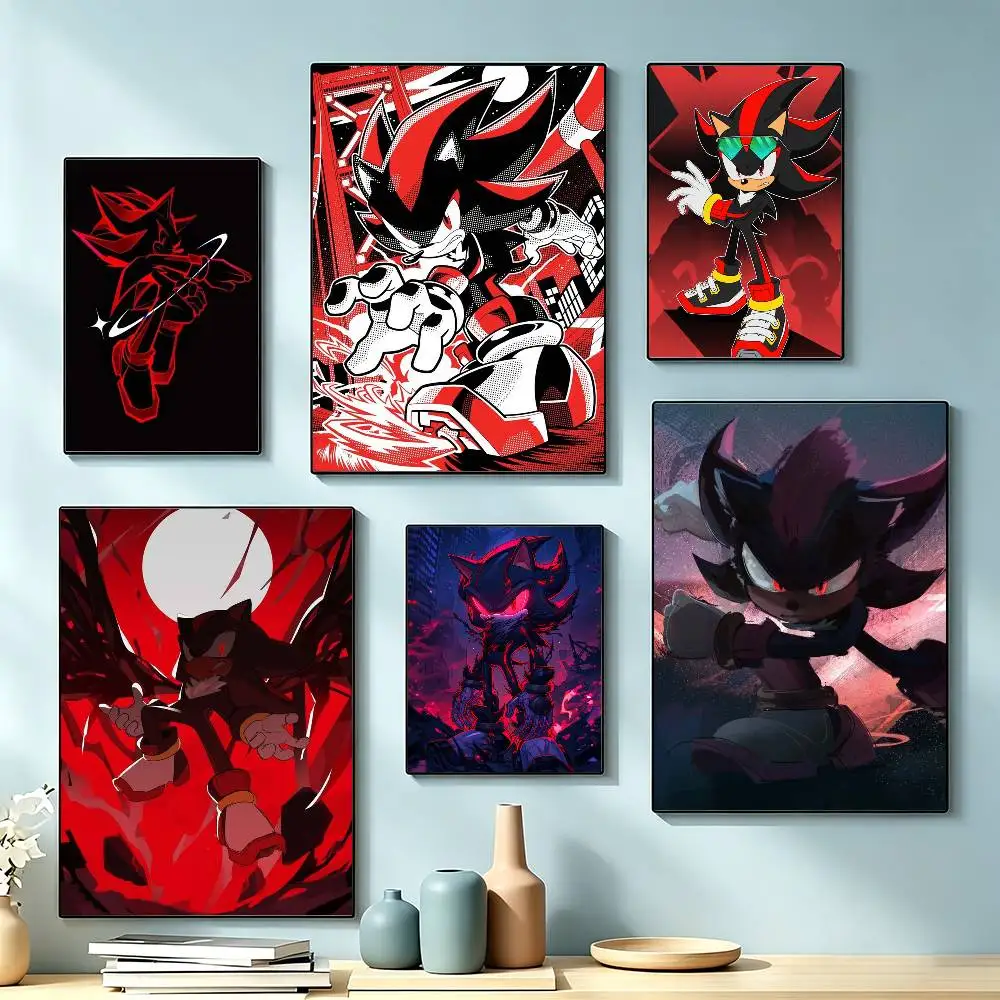 Shadow The H-Hedgehog Poster High Quality Dorm Living Room Aesthetic Wall Decoration Painting Stickers Gift