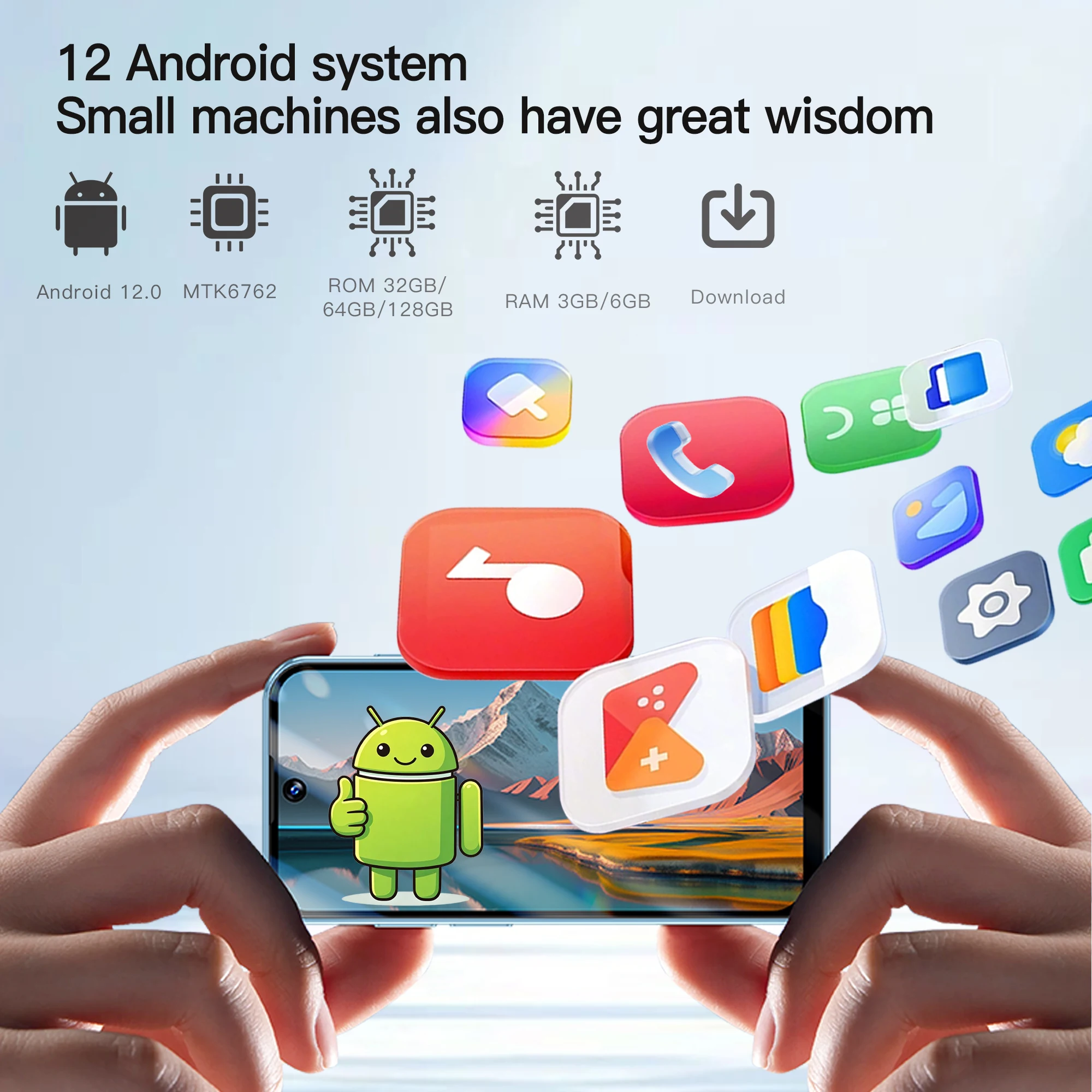 SERVO 19Pro Mini Smartphone 4G Network Dual SIM Standby Android System WiFi Hotspot Play Store 3.88