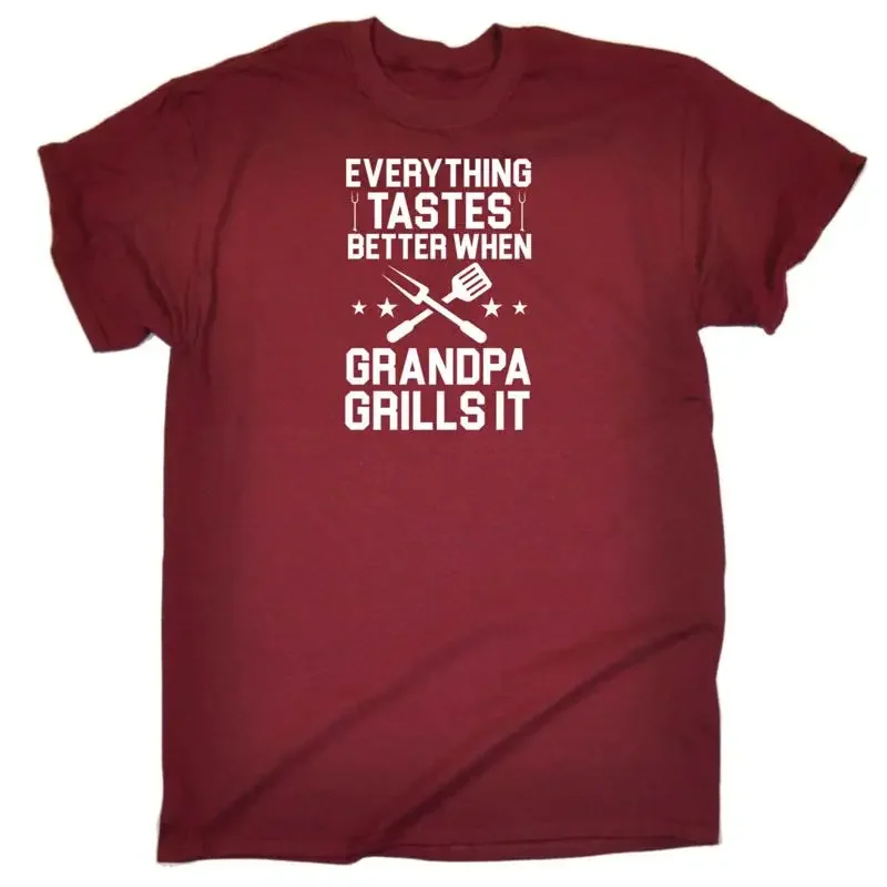 Everything Tastes Better Grills Grandpa Barbecue Mens Funny T Shirt