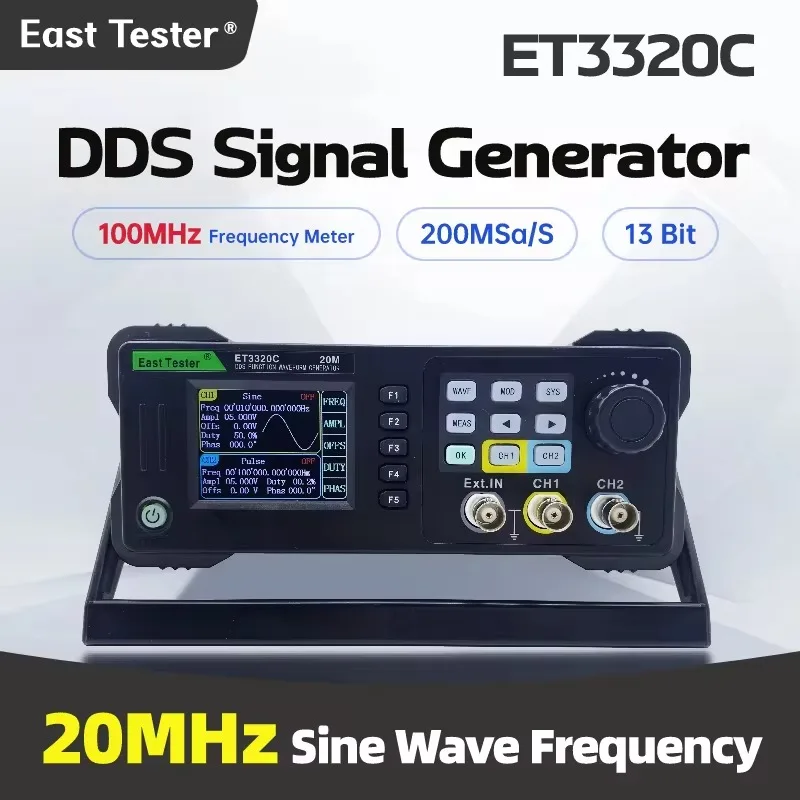 

East Tester ET3320C ET3340C Dual-channel Function DDS Arbitrary Waveform Signal Generator Tools High-precision Frequency Meter