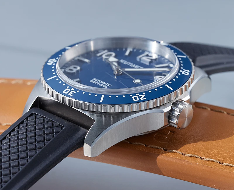 SCMTLUMETTE A061 Klassische 1969 Hommage-Uhr Automatik Taucheruhr für Herren 200M Keramik-Lünette Leuchtend im Dunkeln Outdoor Abenteuer Sport Gummiarmband – Detail 9