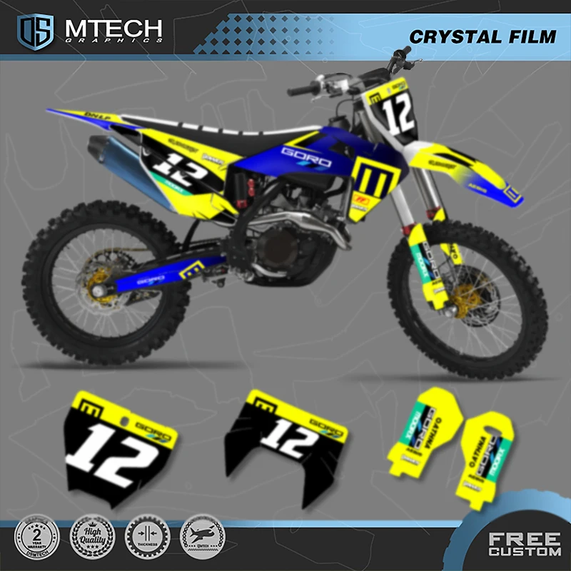 

DSMTECH Motorcross Graphics Background Decal Sticker Kits for Husqvarna TE FE 2020- 2023 TC FC 2019-2022 010
