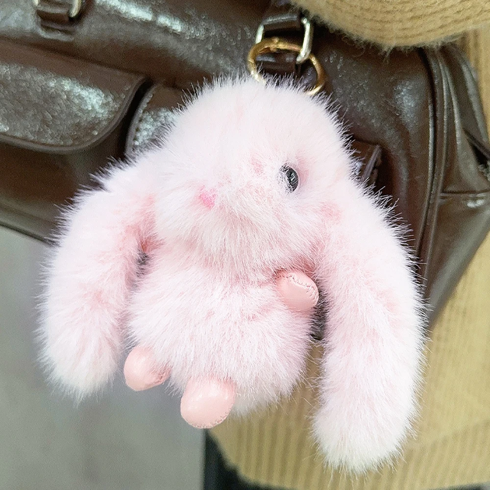 Imitation Sable Cute Rabbit Doll Charm Keychain Bunny Plush Doll Bag Pendant Cartoon Car Keychain Jewelry Accessories Decoration