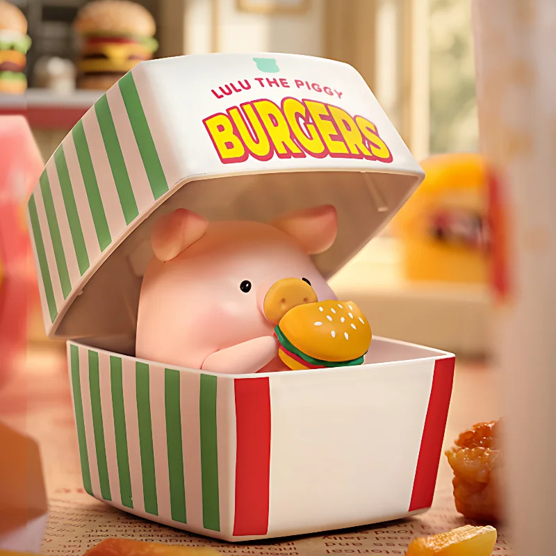 

LuLu the Piggy Burger Series слепая коробка фигурка животного Mystery Box детские игрушки Kawaii кукла-сюрприз сумка настольный декор подарки на день рождения