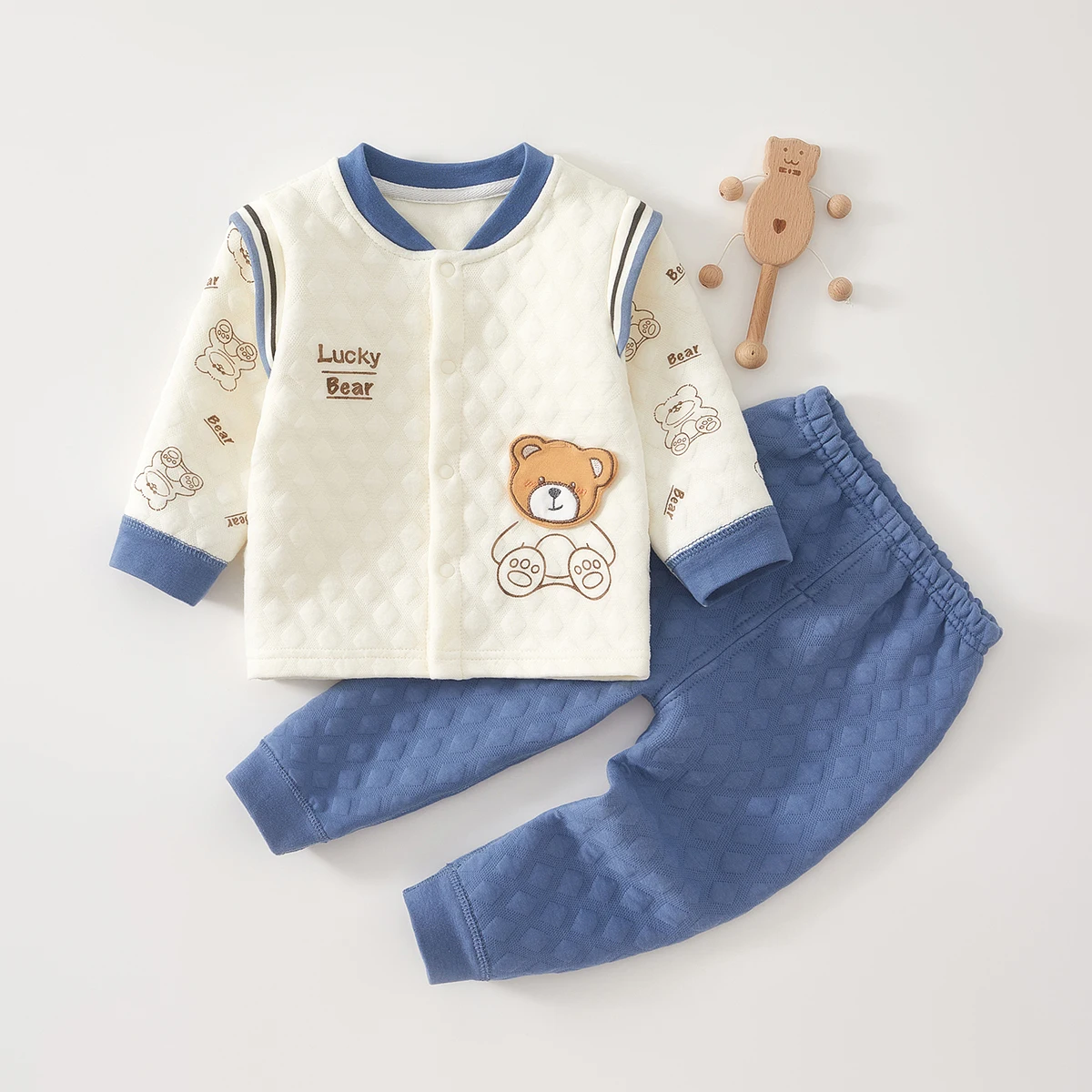 Infant and Toddler Spring and Autumn Quilted Set, Autumn Newborn Warm Clothing, Autumn Pants, Baby Separate Underwear, Class a Children's Clothing