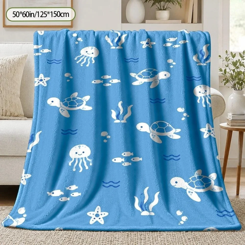 Blanket ocean beach wave seascape print throw blanket coastal scenery decorative cover for couch bedroom travel