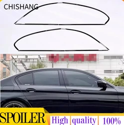 Black Steel Window Molding Frame Strips Trim Cover For BMW 5 Series f10 G30 2012-2017 2018-2023