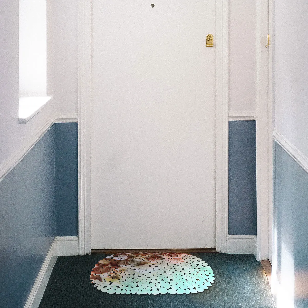 

Bath Mat Anti-Skid Pvc Floor Mat Non-Skid Waterproof Printed Doormat Beach Style Shell Pattern Machine Washable Bright