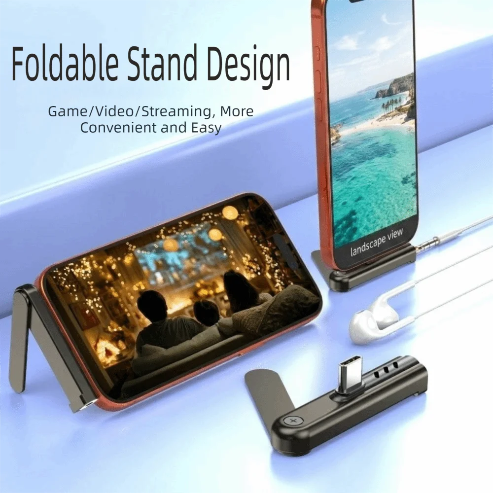 New Foldable Audio Adapter Portable Mini Headphone Jack Converter Mobile Phone Accessories Earphone Connection