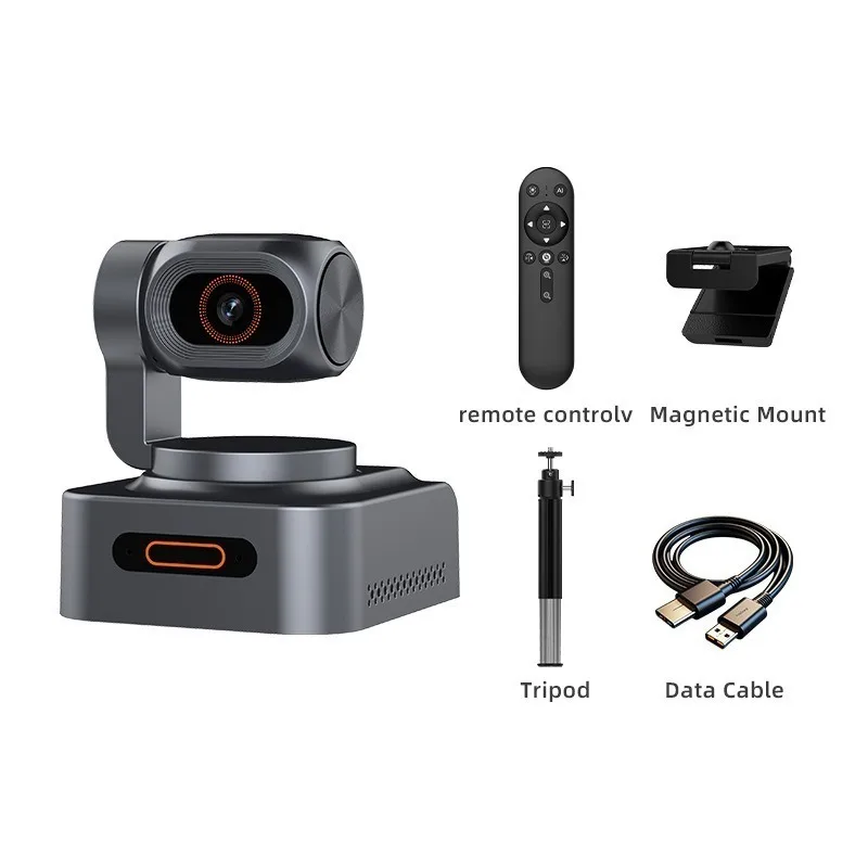 4K Ultra HD Live Streaming Webcam 48MP AI Beauty Camera with 2 Axis Gimbal Auto Tracking Noise Cancelling