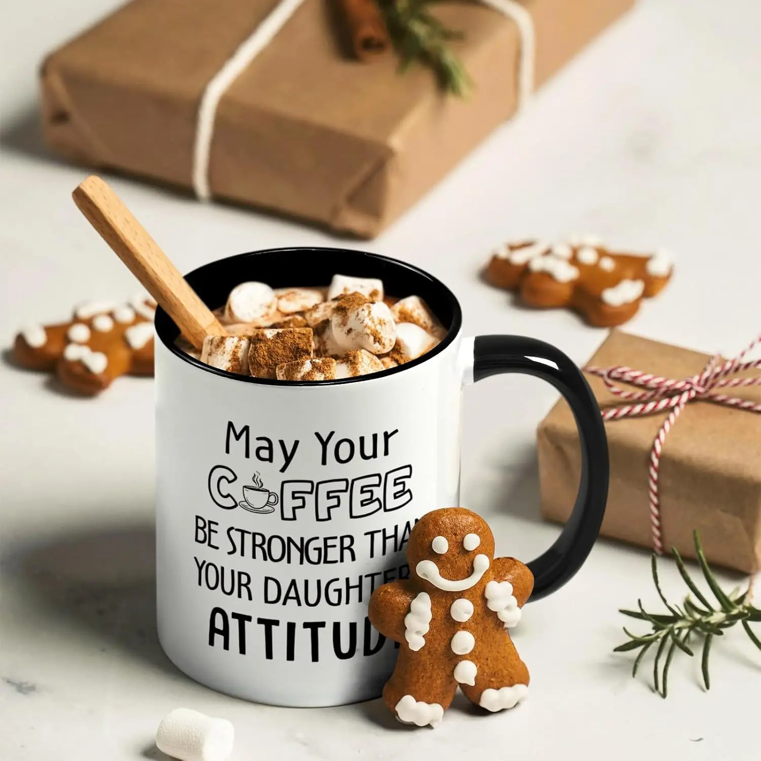 May Your Coffee Be Stronger Than Your Daughter’s Attitude Ceramic Mug Printed Coffee Mug Funny Mom Gift Mug