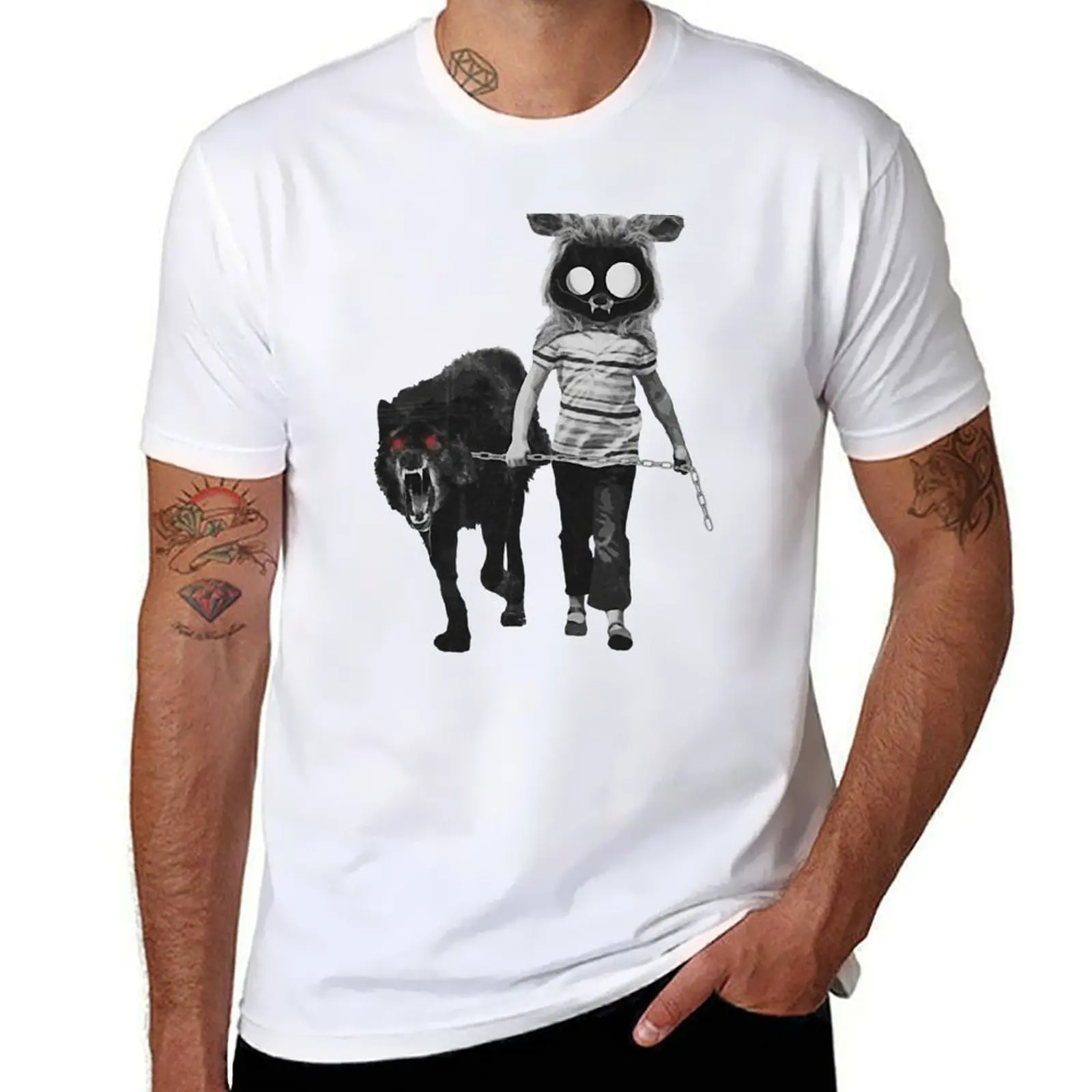 out for a walk (black and white) T-Shirt baggy shirts croswit shirt man mens t shirts pack