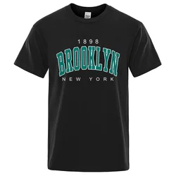 1898 Brooklyn New Your USA City Street Printed T-Shirts Men O-Neck Oversized Short Sleeve Summer Cotton Tshirt Breathable Tees