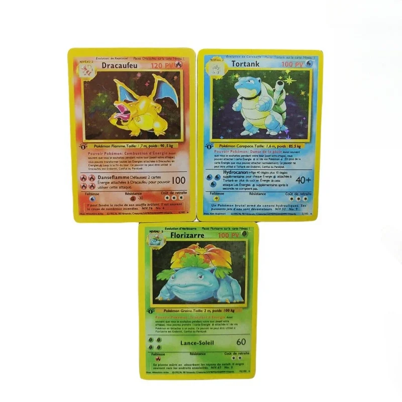 1996 Jaar Serie Flash Card Gosanke Charizard Blastoise Venusaur Hp Kp Pv Starry Actie Toy Figures Anime Game Collection