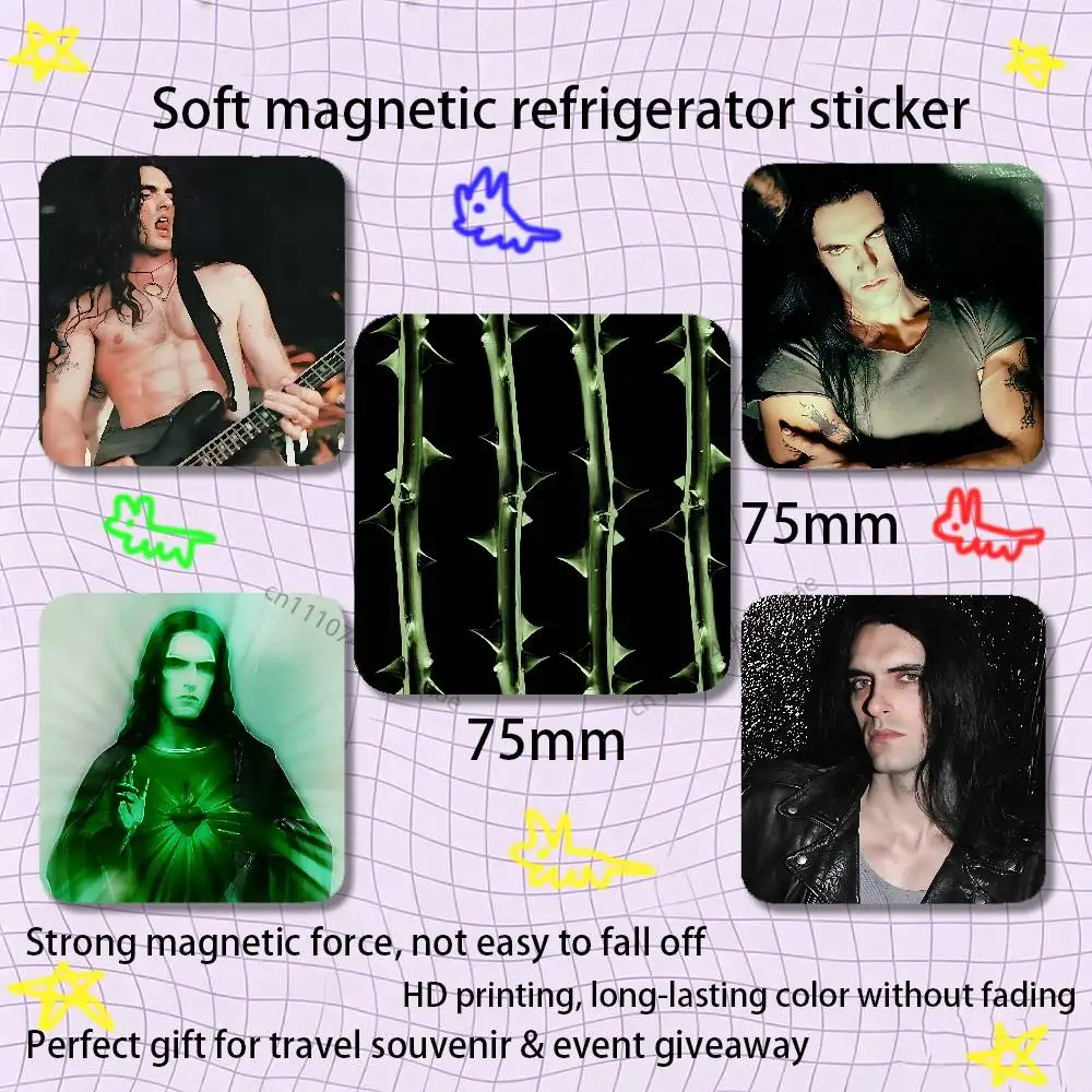 P-Peter Steele T-Type O Fridge Magnet Personalized Magnetic Durable Plastic Square Picture Surface Fridge Magnets