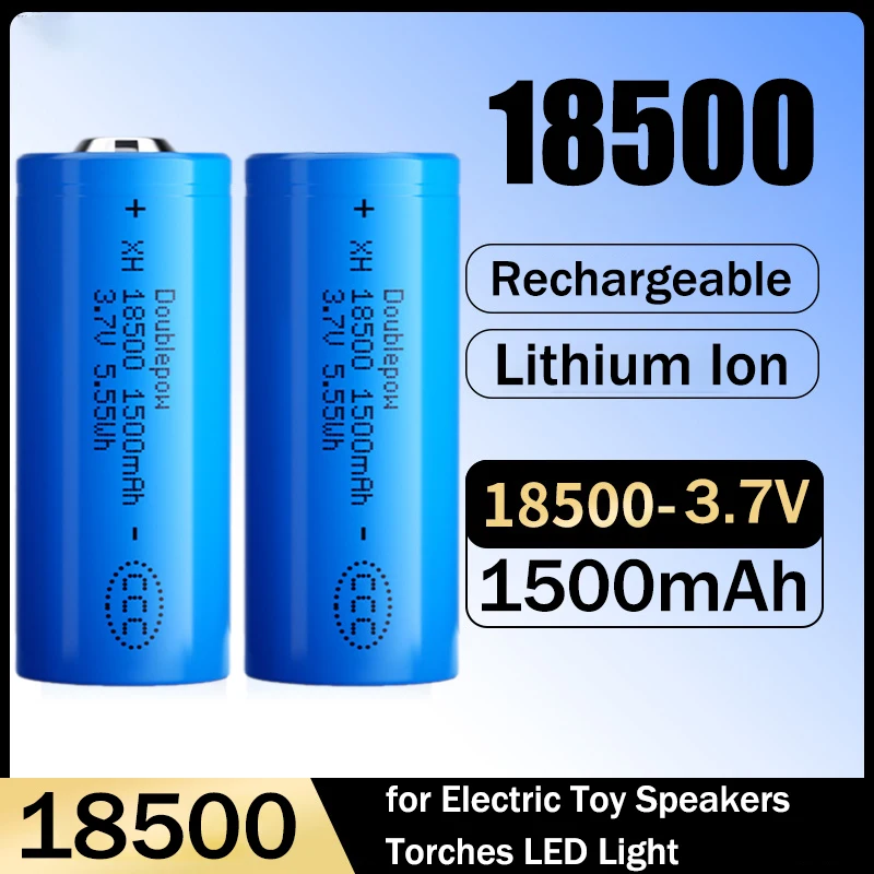 1-10PCS 18500 1500mAh 3.7 V Rechargeable Battery Recarregavel Lithium Ion Battery for Electric Toy Speakers Torches LED Light