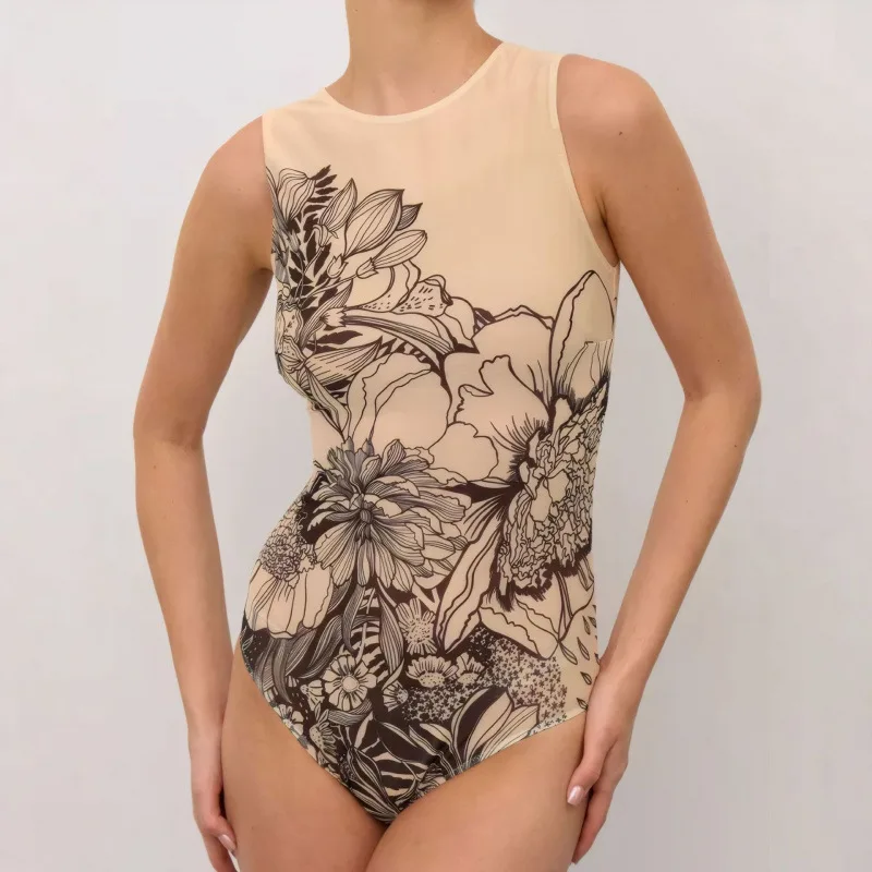 

2026 Women Sleeveless One Piece Swimwear High-Cut Legs Plus Size Beach Wear Pool Parties Getaway Vacation Cut Out Beachwear
