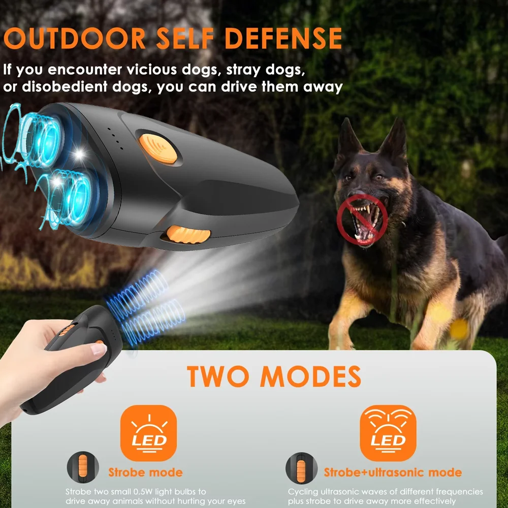 

Intelligent Anti-Dog Barking Device (No Electric Shock) –Automatic Anti-Barking Dual Transformer Driven Ultrasonic Dog Deterrent