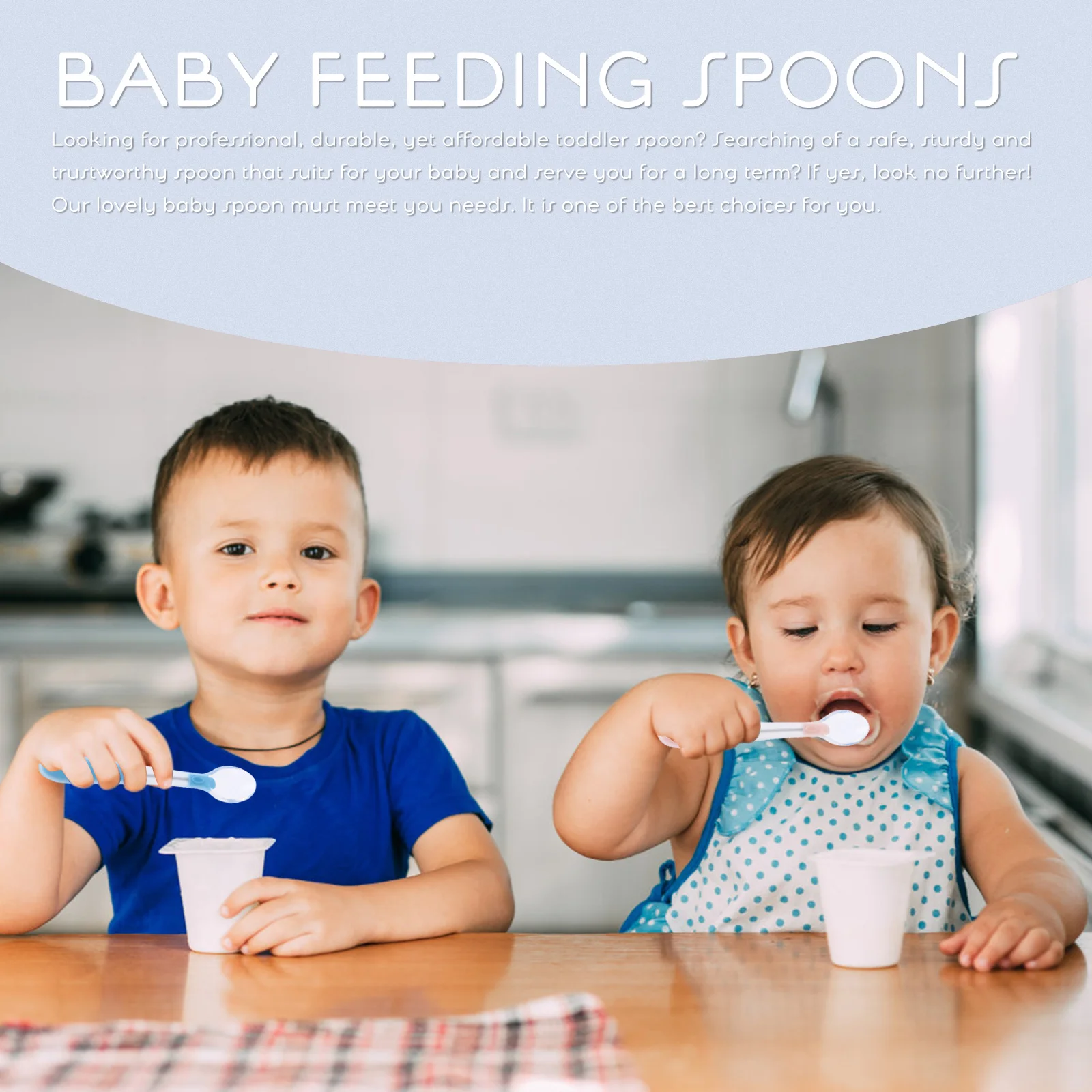 

2Pcs Baby Silicone Spoons Durable Practical Feeding Utensils Set Lovely Toddler Kids Cutlery Essential Baby Spoon