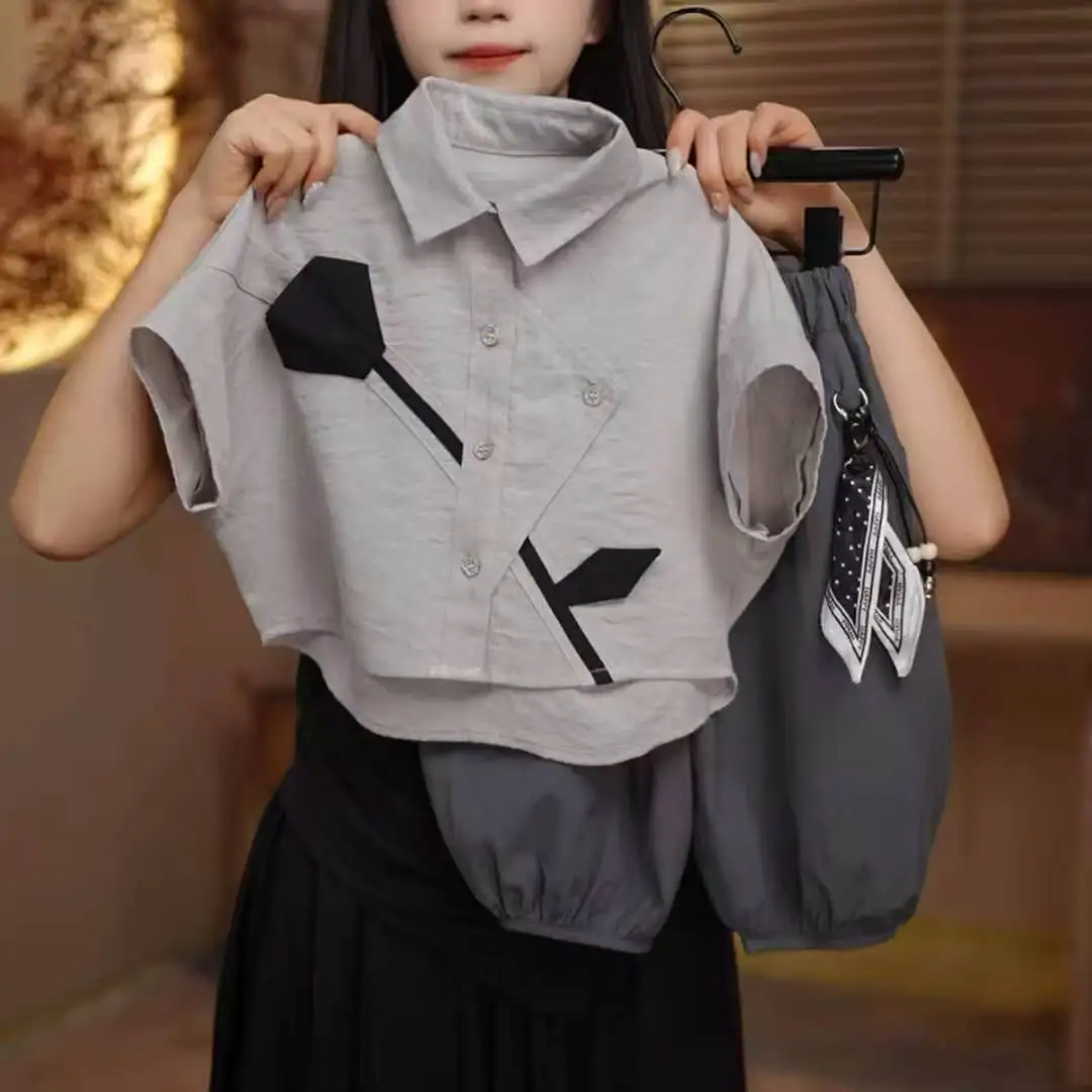 

Boys' Summer Set 2026 New Style Children's Fashion Western Short sleeved Shirt+Shorts Two piece Set