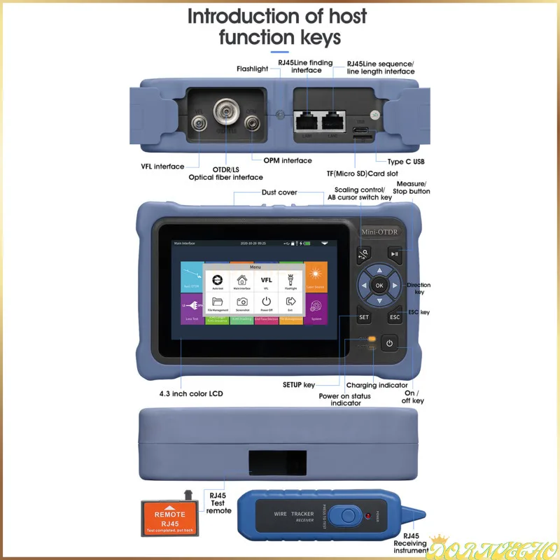 Imagem -06 - Otdr Fibra Óptica Reflectometer Touch Screen Vfl Ols Opm Ethernet Cabo Tester Aua800 12 em 1310 1550nm 26 24db Alta Qualidade