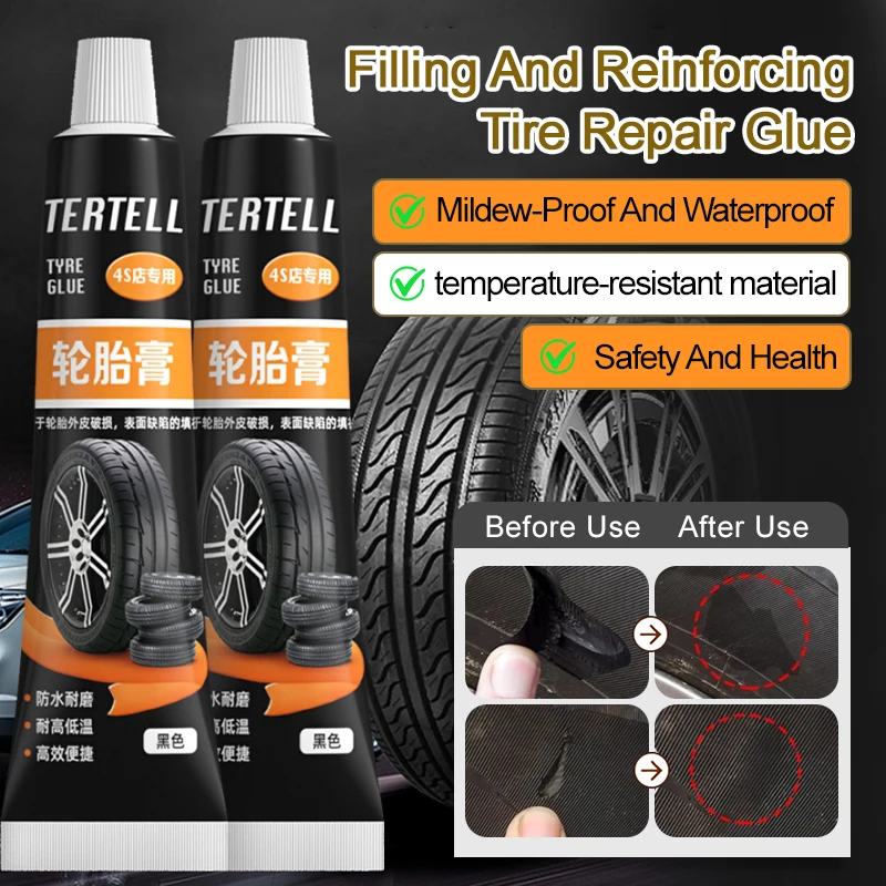 Durable Waterproof Tire Repair Sealant for Car Auto Rubber Crack Filling Glue Puncture Repair Sealant Tire Repairing Agent