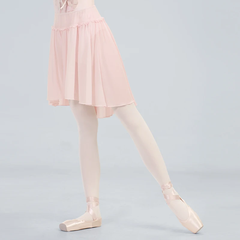 Gonne da balletto da donna Gonna in tulle da ballo traslucido per adulti in morbida rete rosa elastica in vita