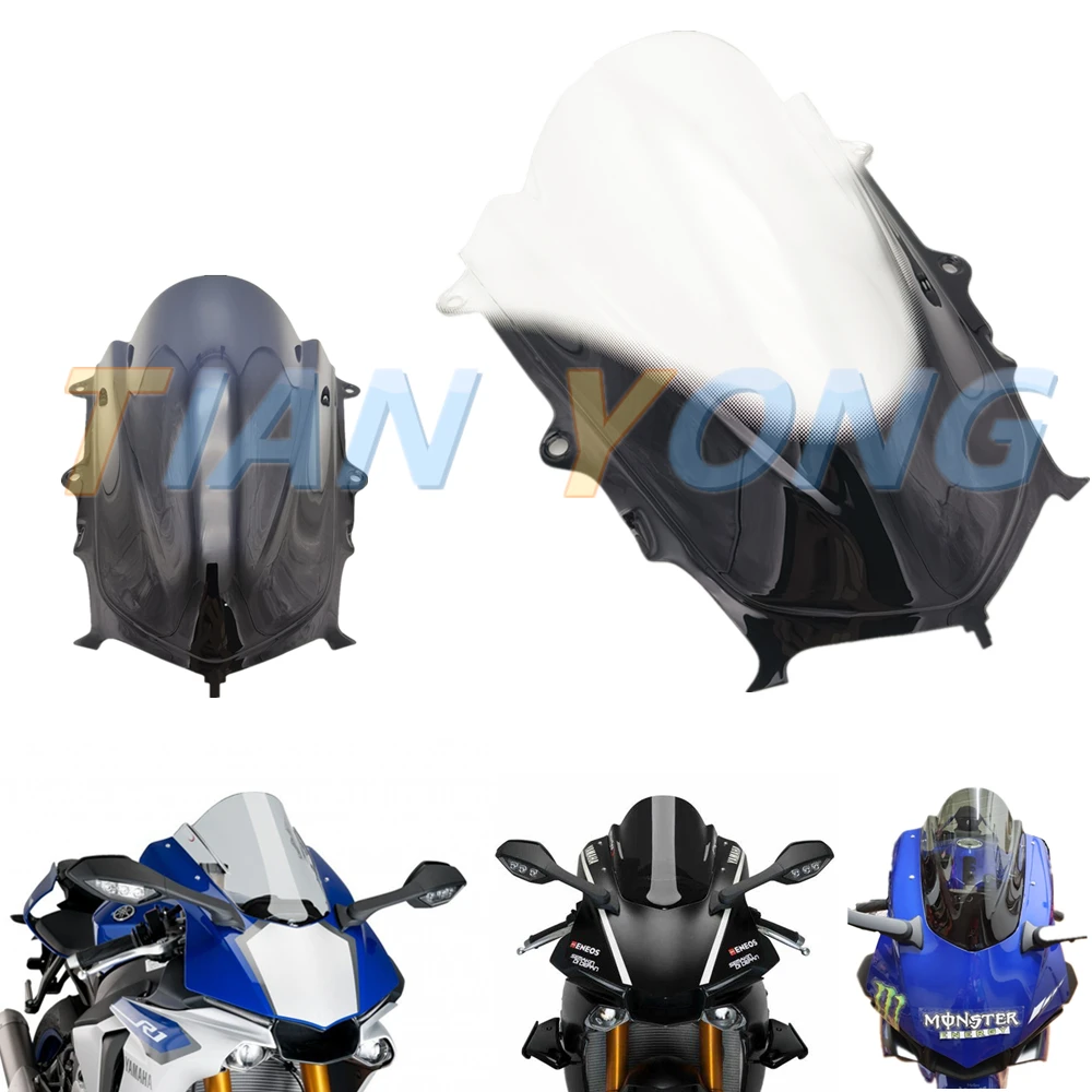 

ABS Windscreen Smoke Black Accessories Double Bubble Windshield Deflector For Yamaha 2015 2016 2017 2018 YZF R1 R1M R1S YZFR1