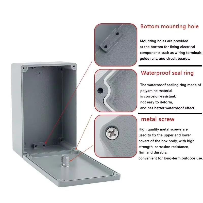 Outdoor IP67 Waterproof Cast Aluminum Junction Box Explosion-Proof Electronic Project Enclosure Case for Industry