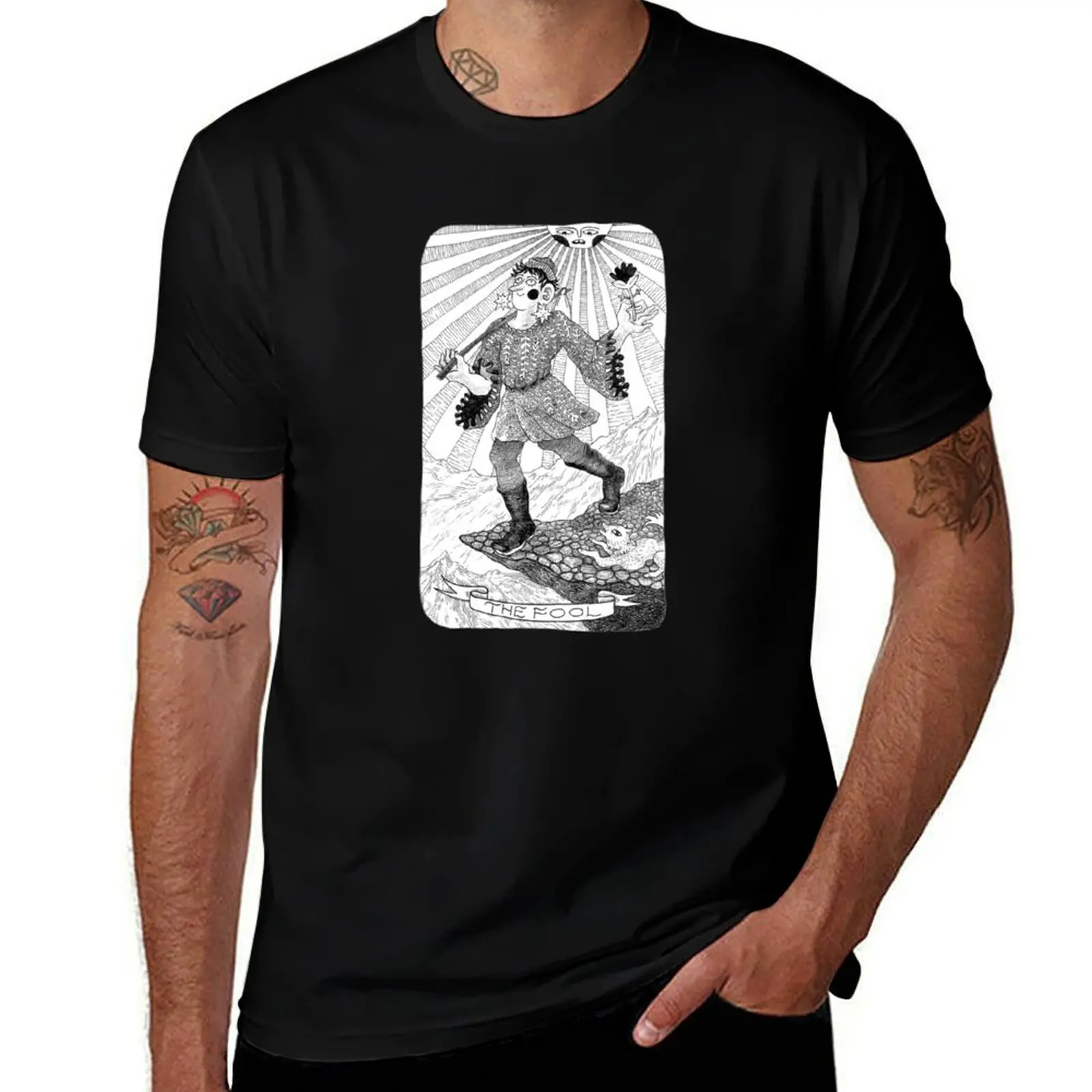 

The Fool Tarot Card T-Shirt heavyweights Short sleeve tee oversizeds clothes for men