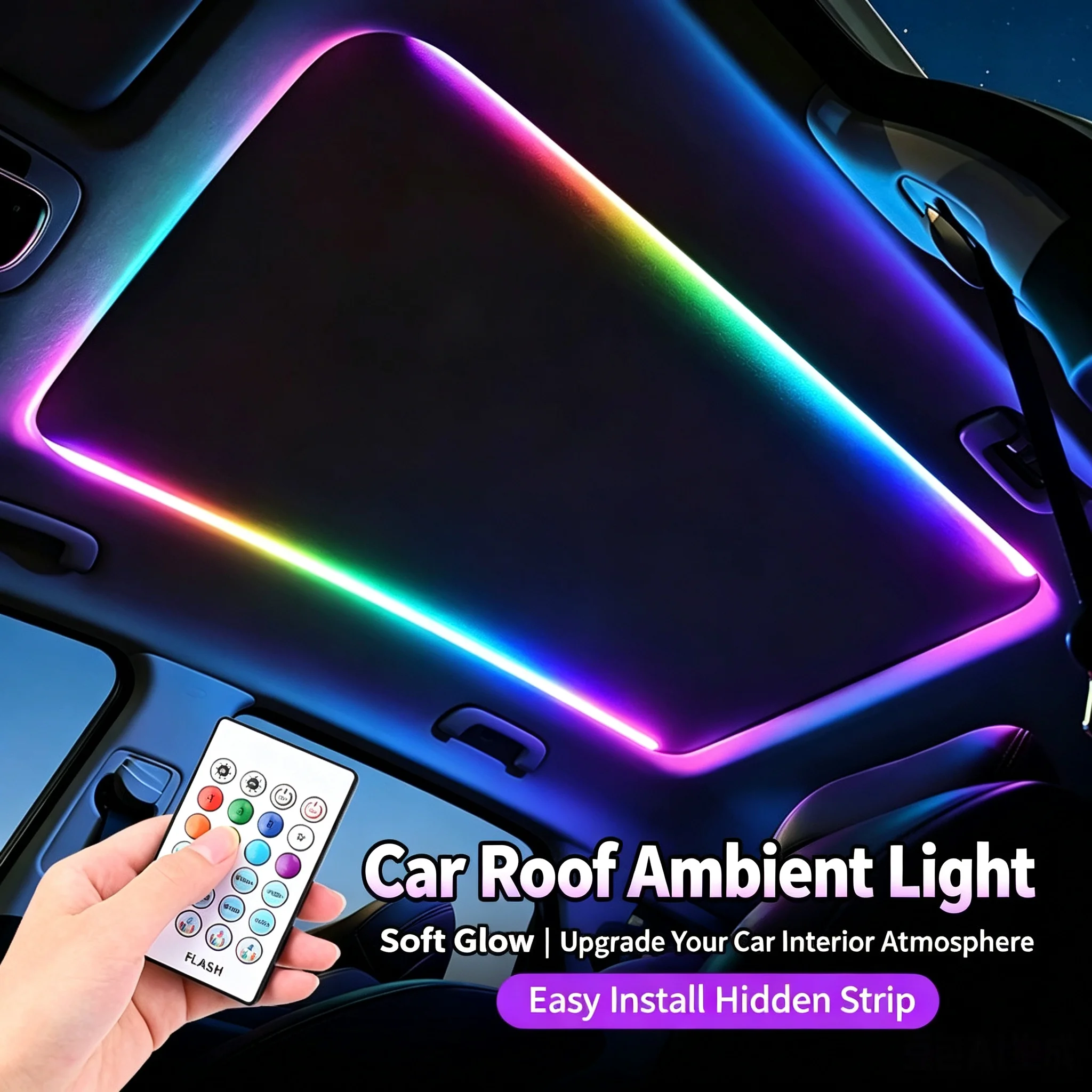 Universal RGB Symphony Sunroof LED Streamer Lights App & Remote Control Hidden Panoramic Skylight Neon Strip USB Dynamic Lamp