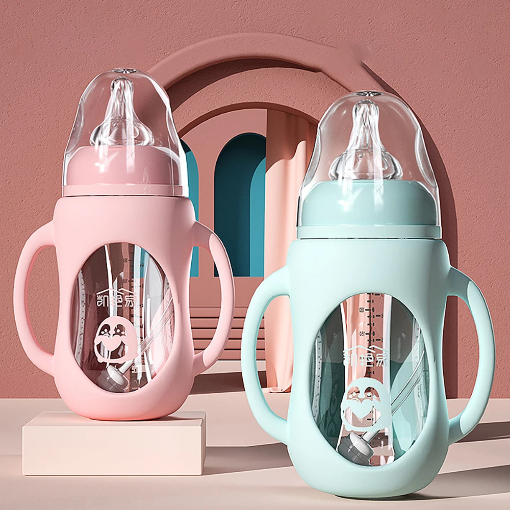 Travel-Friendly Glass Bottle Set - Leakproof On-the-Go Feeding Kit, Family Outing Solution