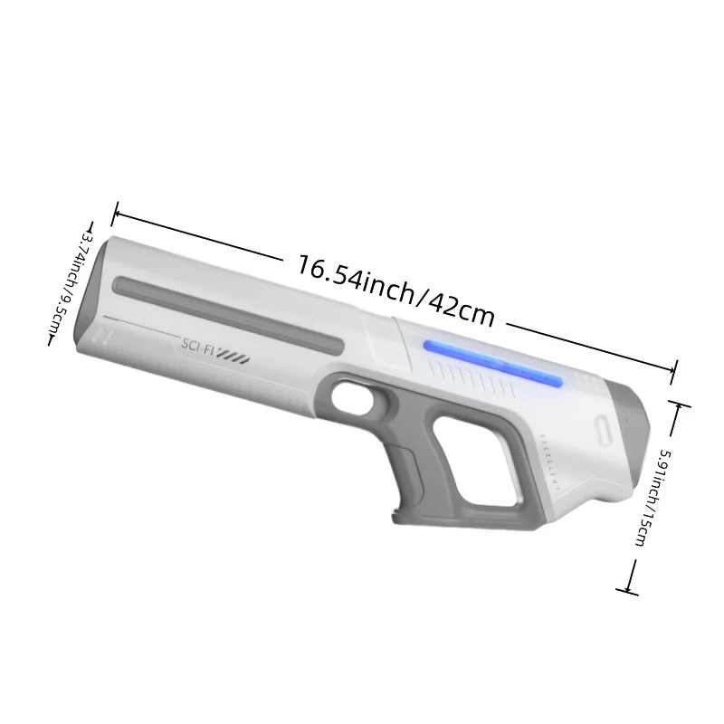 Auto-Fill Electric Pulse Jet Water Blaster, Large Tank Rapid-Fire Water Gun with LED Light, for Kids & Adults Outdoor Beach Toy