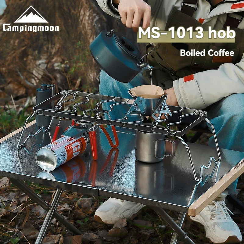 

CAMPINGMOON MS-1013 Foldable Stove Frame with Extended Height Adjustment and Storage Bag Barbecue Mesh