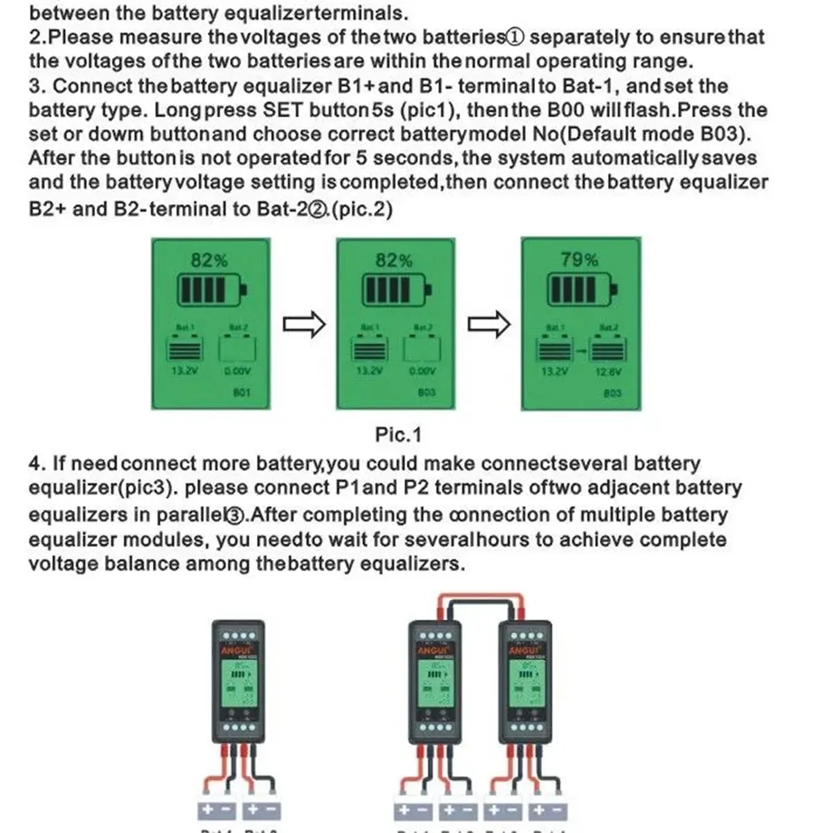 SMIEA KBX102S Voltage Controller Battery Equalizer Batteries Monitor Balancer Lead Acid Li-Ion Connect Series 24 36 48 60 96 V