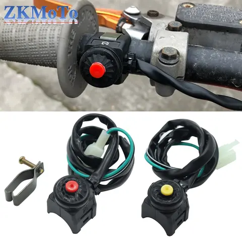 범용 오토바이 킬 스위치 빨간색 푸시 버튼 경적 스타터 먼지 자전거 ATV UTV 듀얼 스포츠 22mm 핸들 바 장착 바