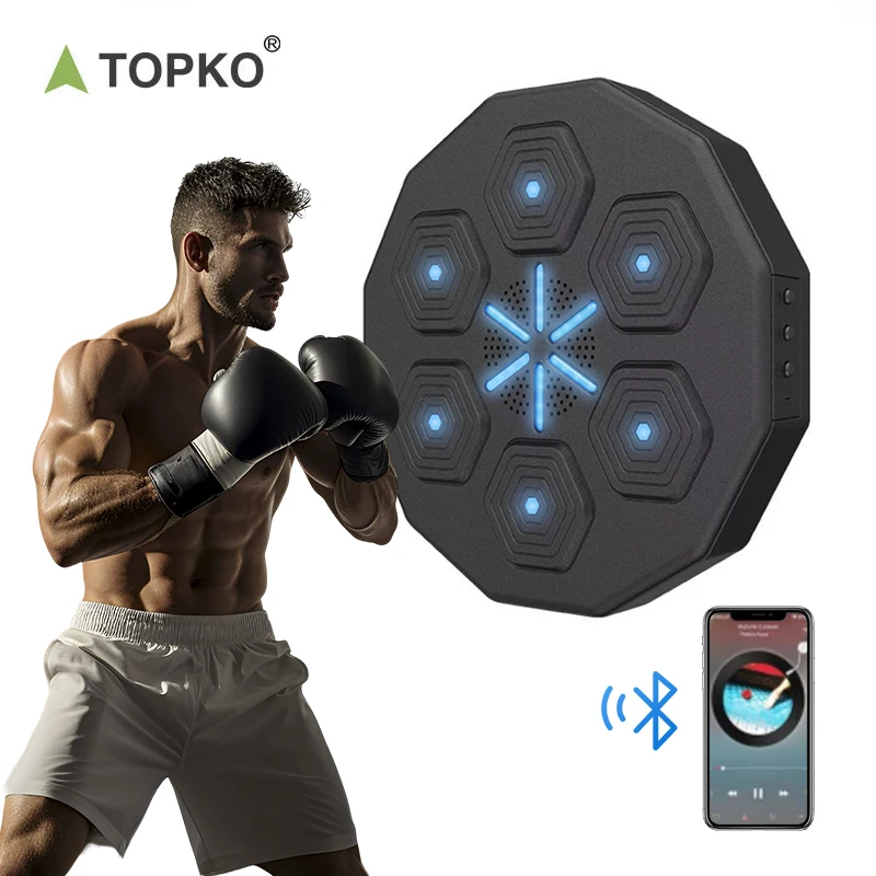 

TOPKO Home Fitness Music Boxing Target for Adults Sports Stress Relief Lighted Smart Music Boxing Training Machine