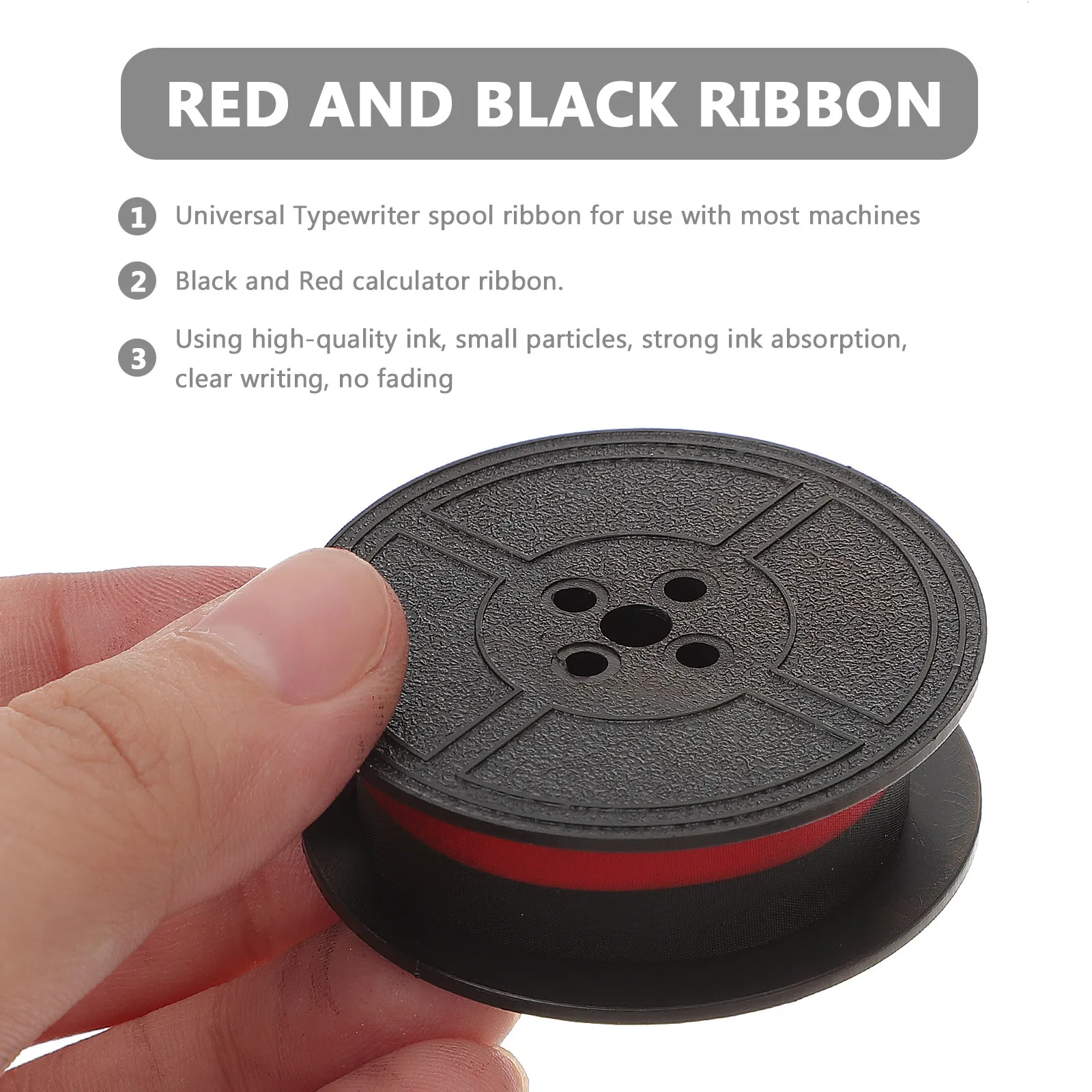 

Лента для пишущих машинок универсальная, черная с красным чернилом, высокопрочная, на нейлоновой основе 66, не оставляющая следов, долговечная, для качественной печати