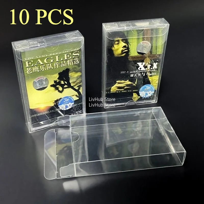 

【 10 Packs】Cover Storage Case, Clear VHS Cassette Display Case Container