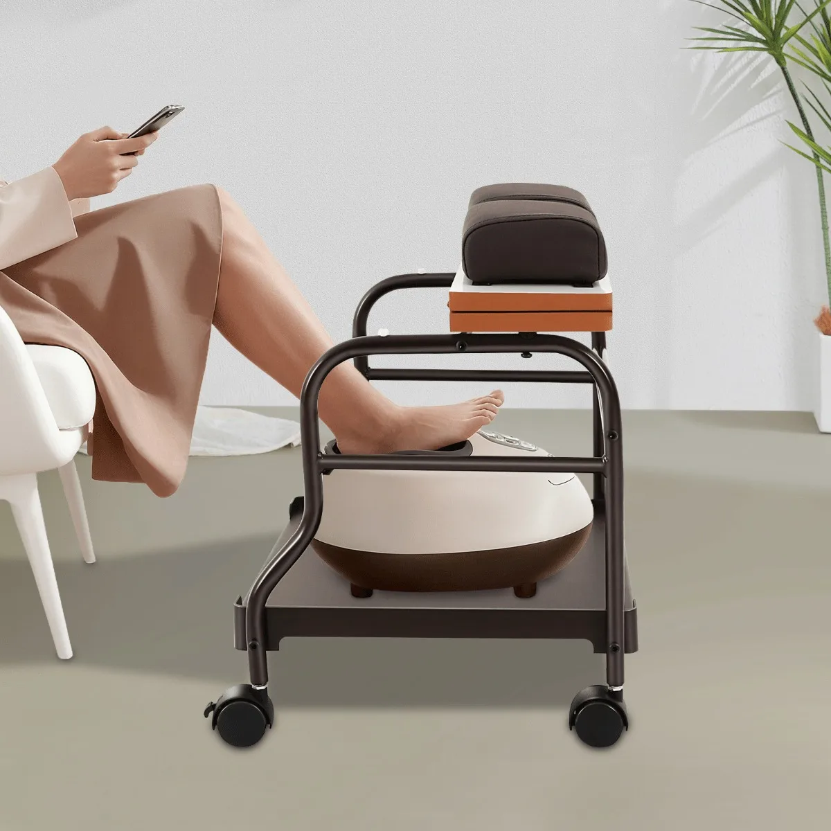 

Портативная тележка для маникюра и педикюра (1 шт.) - Складная, прочная, для домашнего использования и салонов красоты - Для массажа, маникюра и педикюра