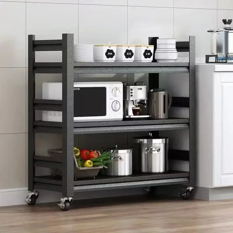 Kitchen Shelf Floor Shelf Multifunctional Iron Rack Microwave Storage Shelf Modern furniture Removable Multi-layer Storage